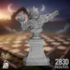 360-degree turntable view of the Chess Knights Thrower Bust, a high-detail resin bust miniature by Ugni Miniatures printed by 2B3D, revealing helmet detail, armoured shoulders, and expressive facial sculpt from every angle.